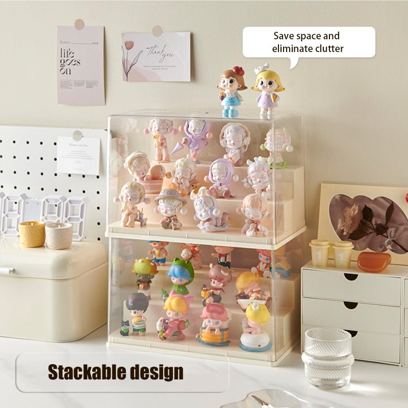 WMM Display Case for Minifigures Action Figures Blocks  Display Box for PopMart Sonny Angel Figures with Three Layers of Stairs  Gifts for Minifigure Collectors Lovers (Small Size) - Image 3